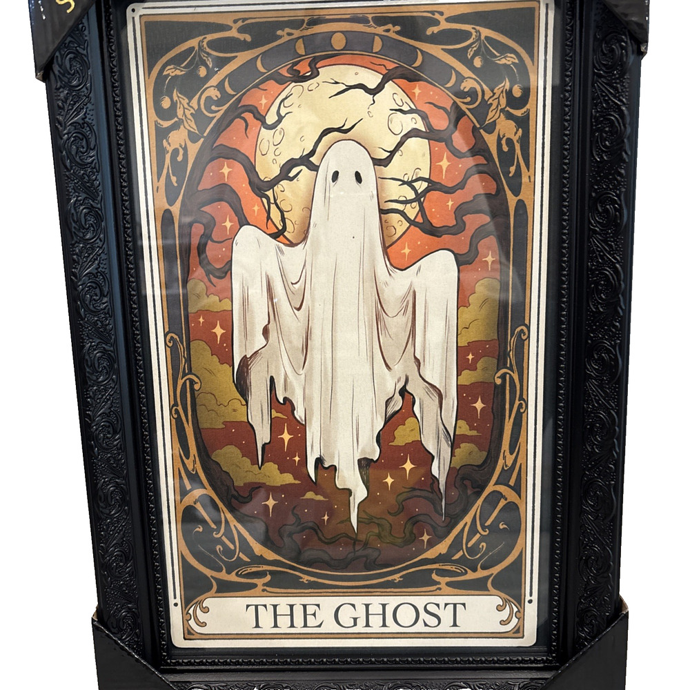 Sapna Shah "The Ghost" Halloween Tarot Card Framed Wall Hanging Picture 18x12